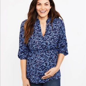 BUTTON FRONT TUNIC MATERNITY SHIRT